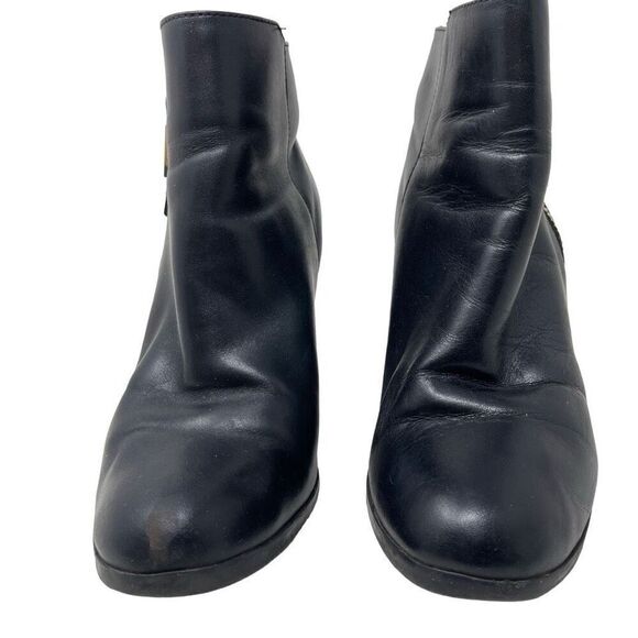 Aldo Womens Leather Side Zip Block Heel Ankle Booties Black Size 9 - Picture 2 of 9